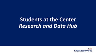 Students at the Center
Research and Data Hub
 