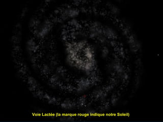 Voie Lactée (la marque rouge indique notre Soleil)   