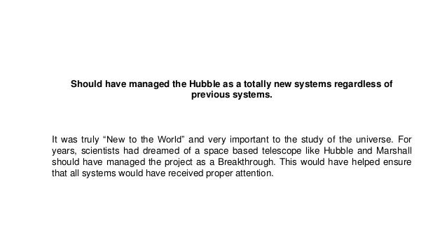 Hubble error case study analysis image