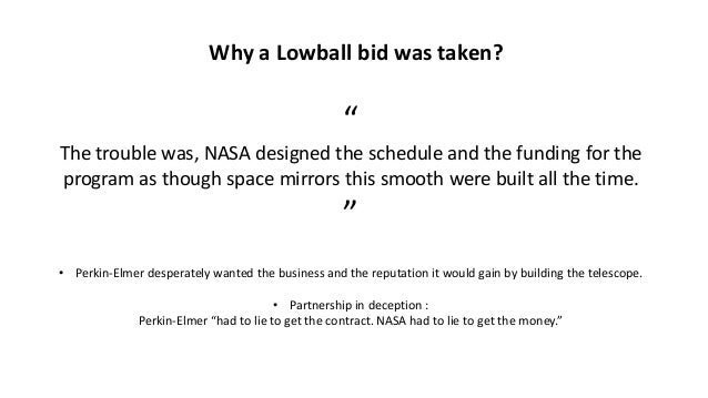 Hubble error: time, money and millionths of an inch picture