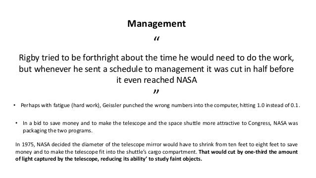 Hubble telescope mistake cost picture