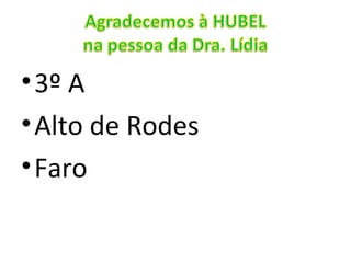 • 3º A
• Alto de Rodes
• Faro
 