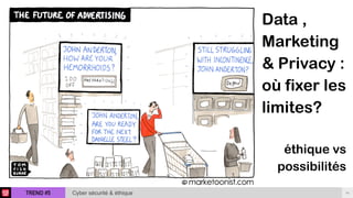 TREND #5 44Cyber sécurité & éthique
Data ,
Marketing
& Privacy :
où fixer les
limites?
éthique vs
possibilités
 
