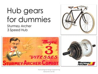 Hub gears for dummiesSturmey Archer  3 Speed HubTechnological design Engineering           Alexandre De Bie