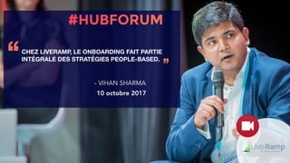 CHEZ LIVERAMP, LE ONBOARDING FAIT PARTIE
INTÉGRALE DES STRATÉGIES PEOPLE-BASED.‘‘ ’’
- VIHAN SHARMA
10 octobre 2017
 