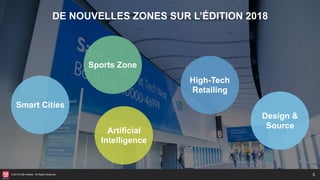 © 2018 HUB Institute. All Rights Reserved. 5
DE NOUVELLES ZONES SUR L’ÉDITION 2018
Smart Cities
Sports Zone
Artificial
Int...