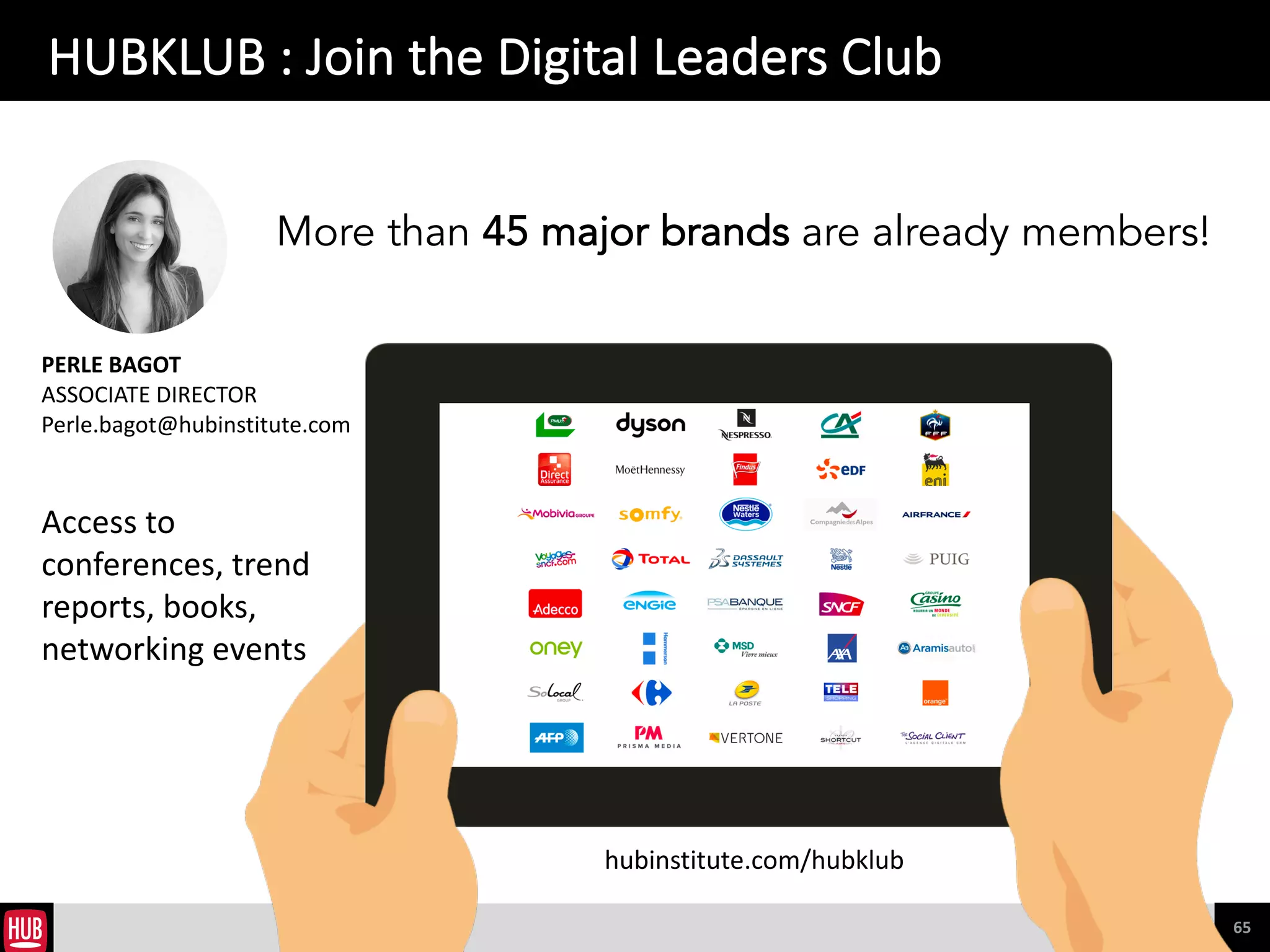 65
The HUB Institute is a digital international think-tank based in Paris
HUBINSTITUTE.COM
 