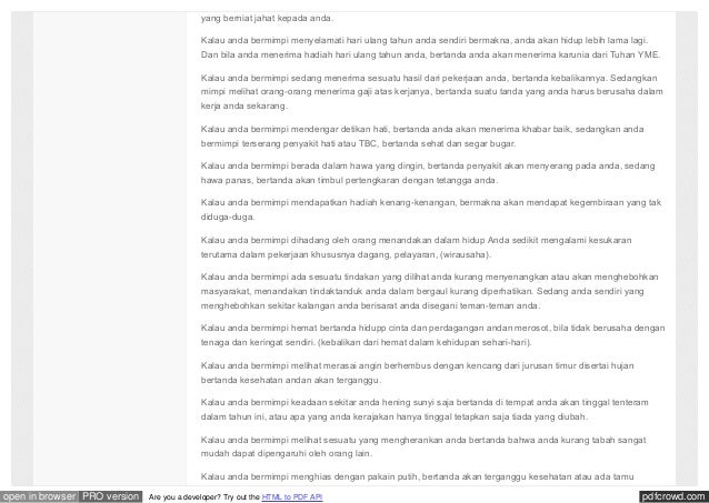 kumpulan tafsir mimpi primbon jawa