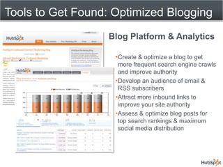 Determine which pages rank for each keyword (phrase) & get automated suggestions for further improvementTools to Get Found: Off-Page SEOLink GraderIdentify ways to generate more return from your existing links