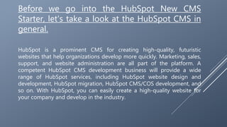 What is HubSpot New CMS Starter? | PPTX