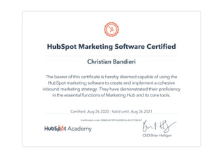 Hubspot Marketing Software Certified
