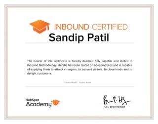 Sandip Patil (Hubspot certificate) - Inbound Marketing