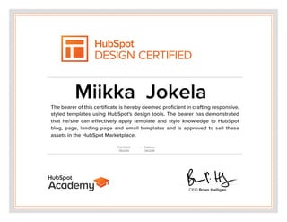 HubSpot Design Certification