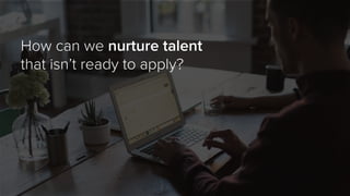 How can we nurture talent
that isn’t ready to apply?
 