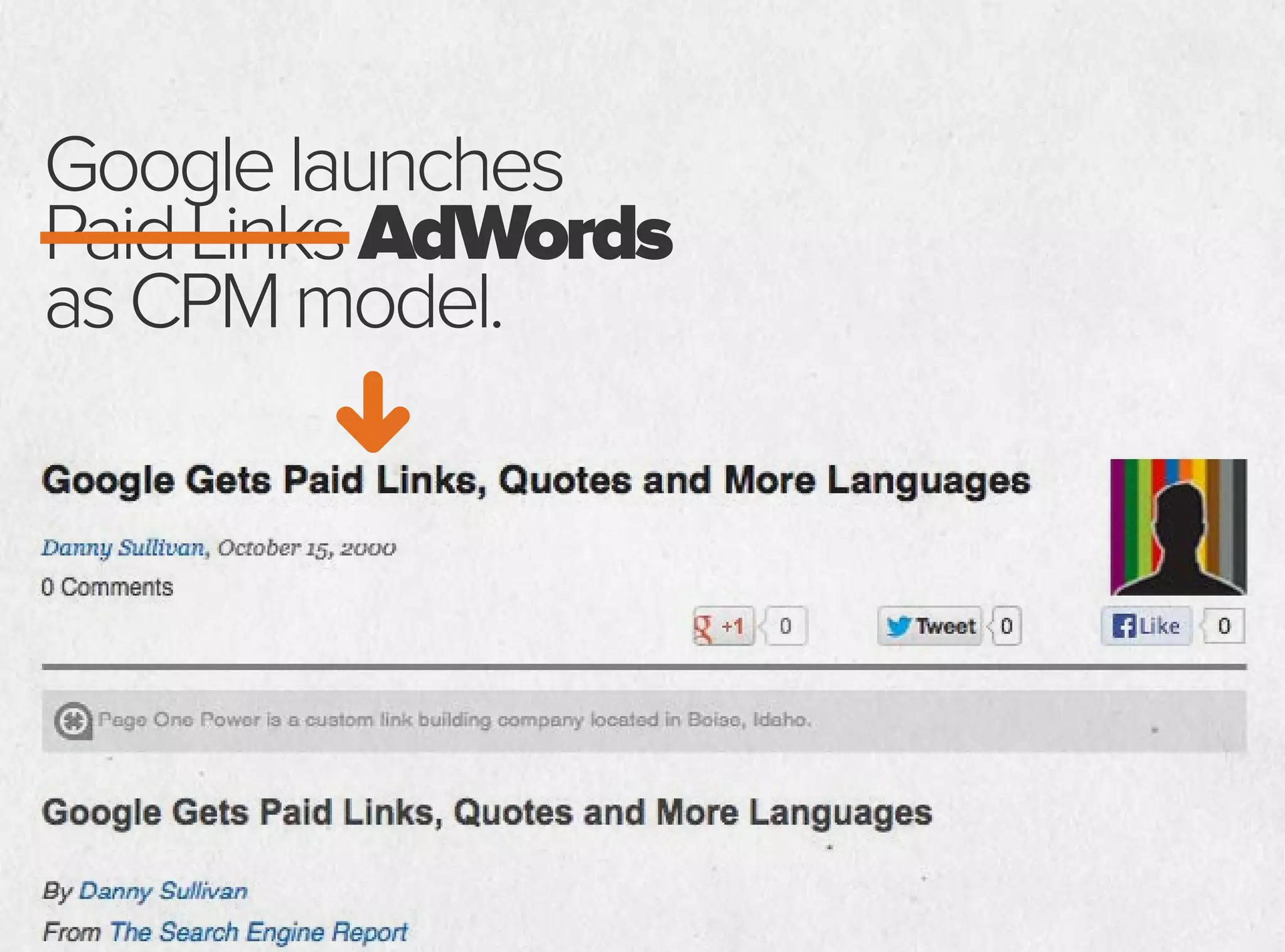 Googlelaunches
PaidLinksAdWords
asCPMmodel.
 