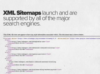 XMLSitemapslaunchandare
supportedbyallofthemajor
searchengines.
 