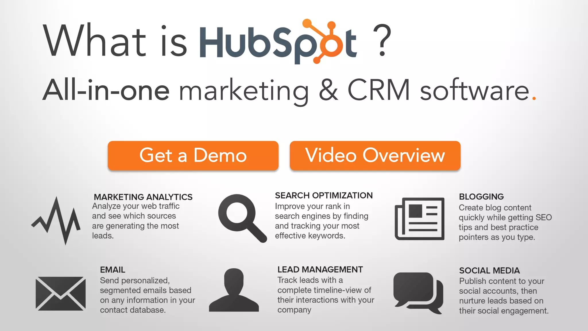 What is ?
All-in-one marketing & CRM software.
Get a Demo Video Overview
 