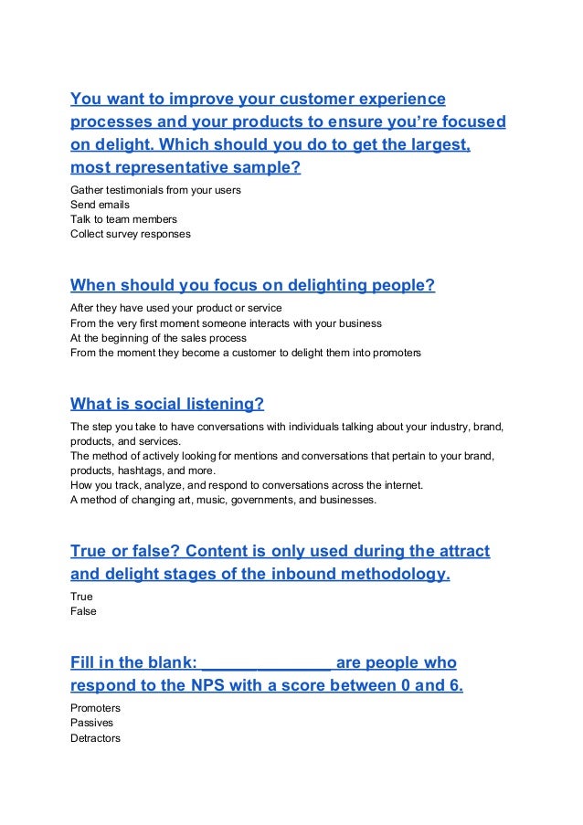 Hubspot Inbound Certification Test Answers