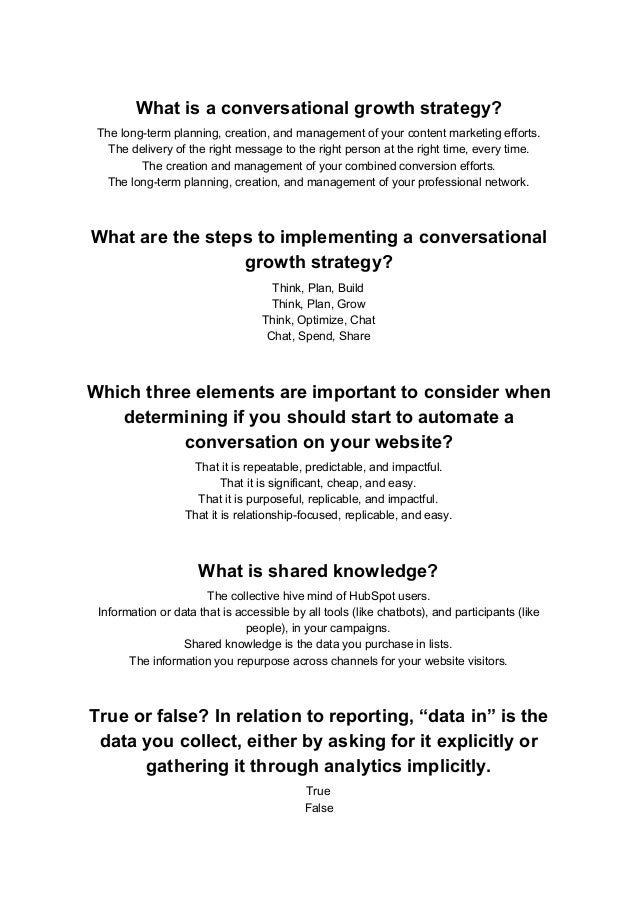 Hubspot Inbound Certification Test Answers