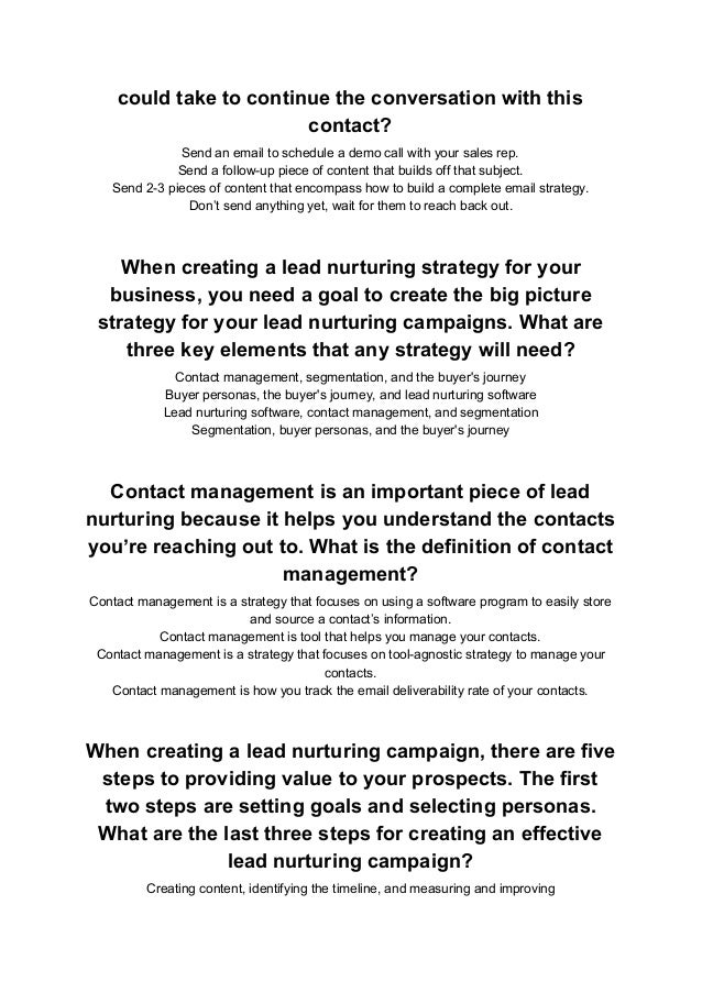 Hubspot Inbound Certification Test Answers