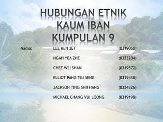 Nama: LEE REN JET (0319058)
NGAH YEA ZHE (0323204)
CHEE WEI SHAN (0319572)
ELLIOT PANG TIU SENG (0319438)
JACKSON TING SHII HANG (0324326)
MICHAEL CHANG VUI LOONG (0319198)
 