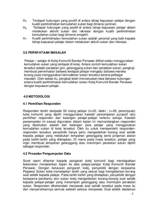 Hubungan antara kualiti perkhidmatan kemudahan sukan kolej ...