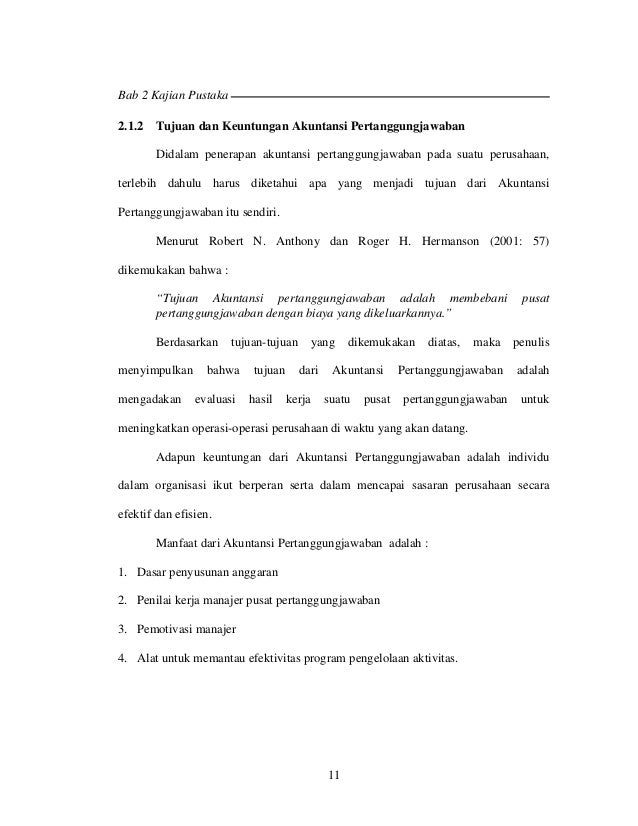 Hubungan antara penerapan akuntansi pertanggungjawaban 