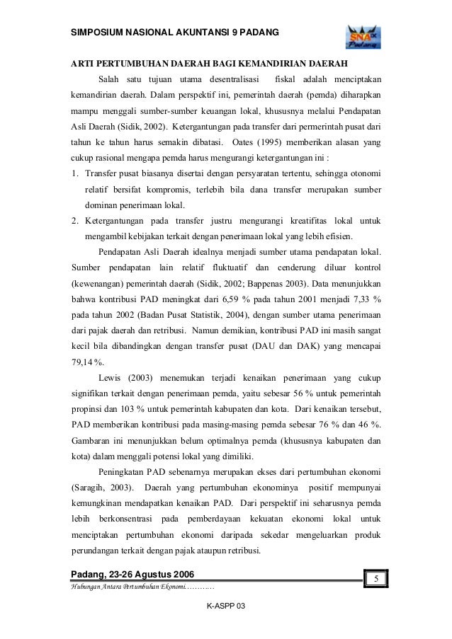 Hubungan antara pertumbuhan ekonomi daerah