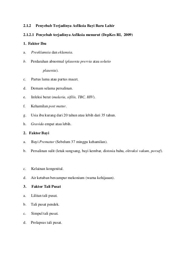 Hubungan asfiksia dengan bayi baru lahir
