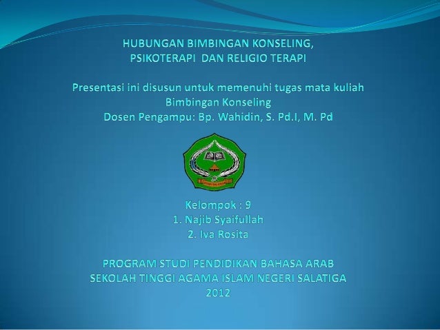 Hubungan Bk Psikoterapi Dan Religioterapi Matakuliah Bimbingan Konse