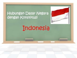 Hubungan Dasar Negara
dengan Konstitusi


       Indonesia
 