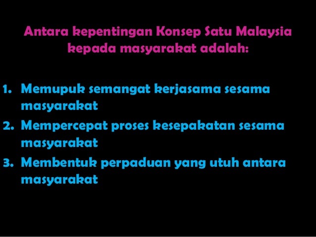 Hubungan etnik - Konsep 1 Malaysia