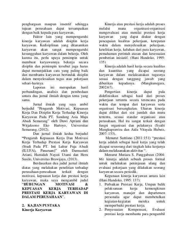 Analisis Faktor Faktor Yang Mempengaruhi Kepuasan Kerja 