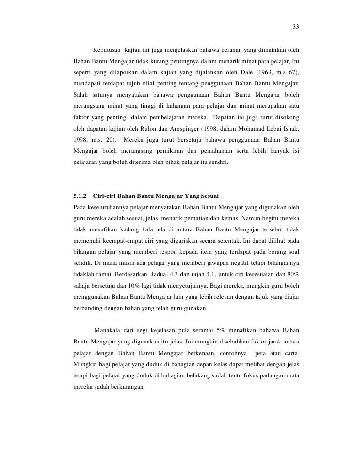 Hubungan Di Antara Penggunaan Bahan Bantu Mengajar Dengan Minat Pelaj