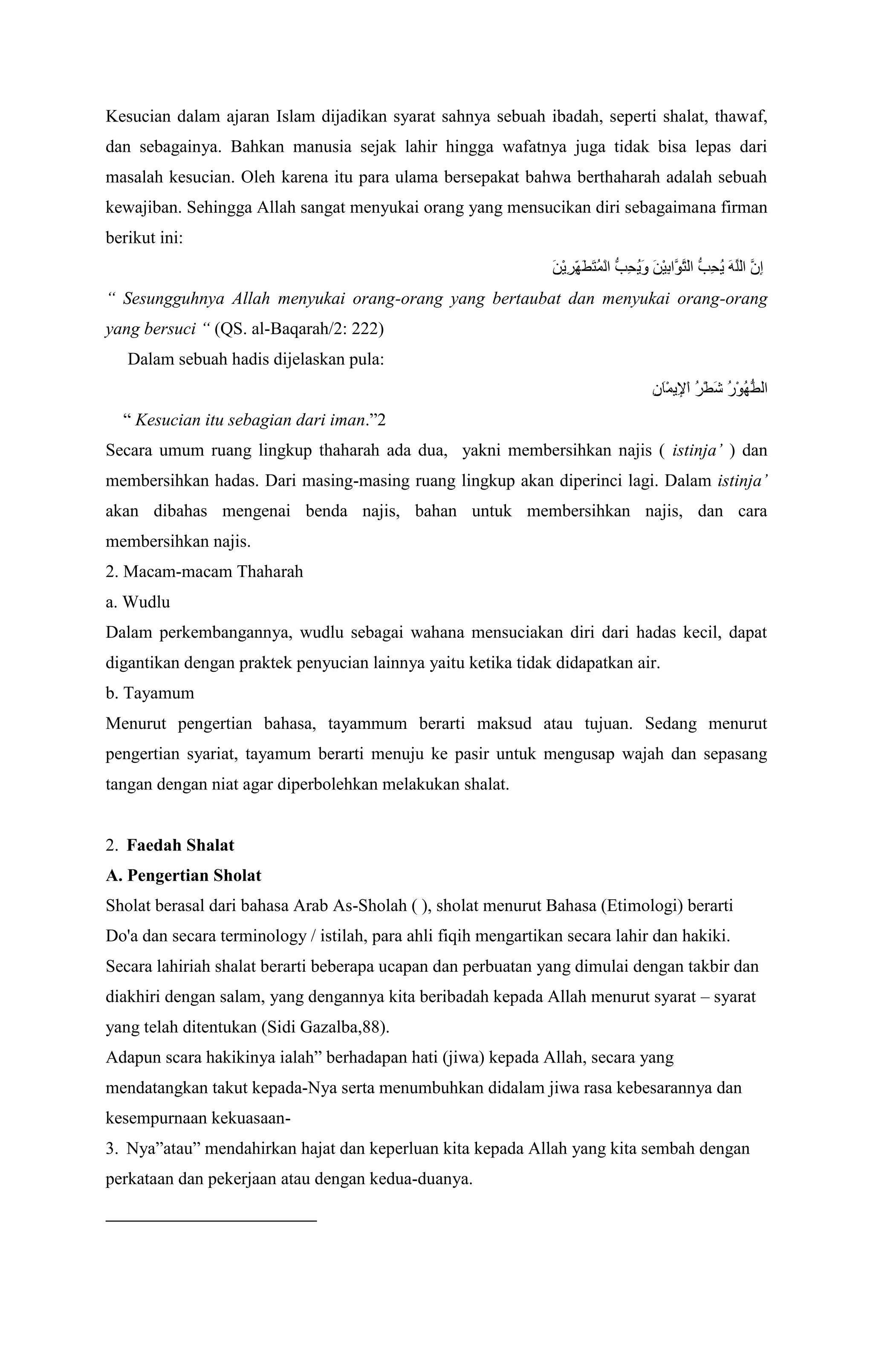 Hubungan tahara dengan shalat 3 | DOCX