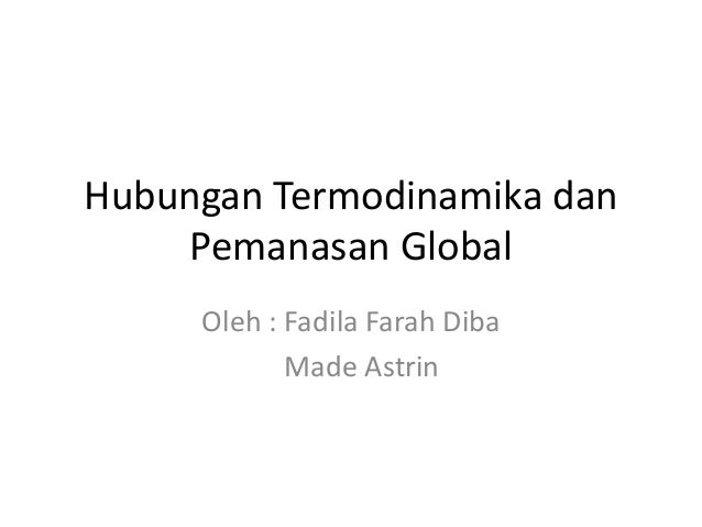 Hubungan Termodinamika Dan Pemanasan Global