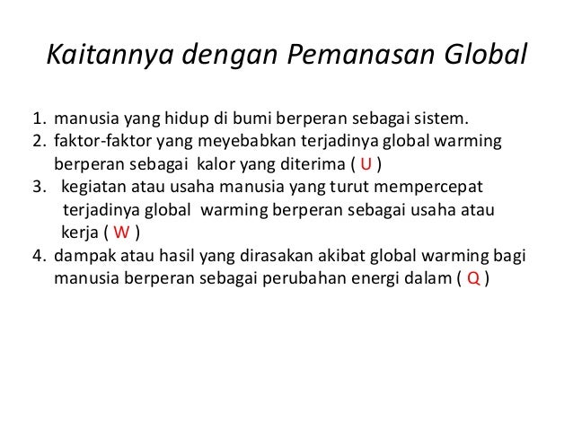 Hubungan Termodinamika Dan Pemanasan Global