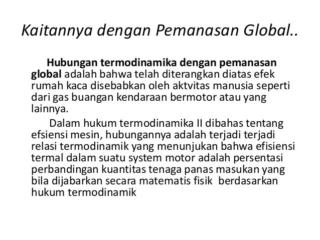 Apakah Hubungan Global Warming Dengan Penggunaan Energi