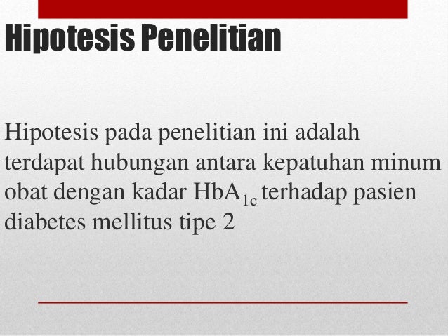 Hubungan tingkat kepatuhan minum obat penderita DM tipe 2 
