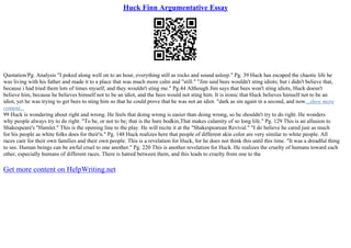 Huck Finn Greed Analysis | PPT
