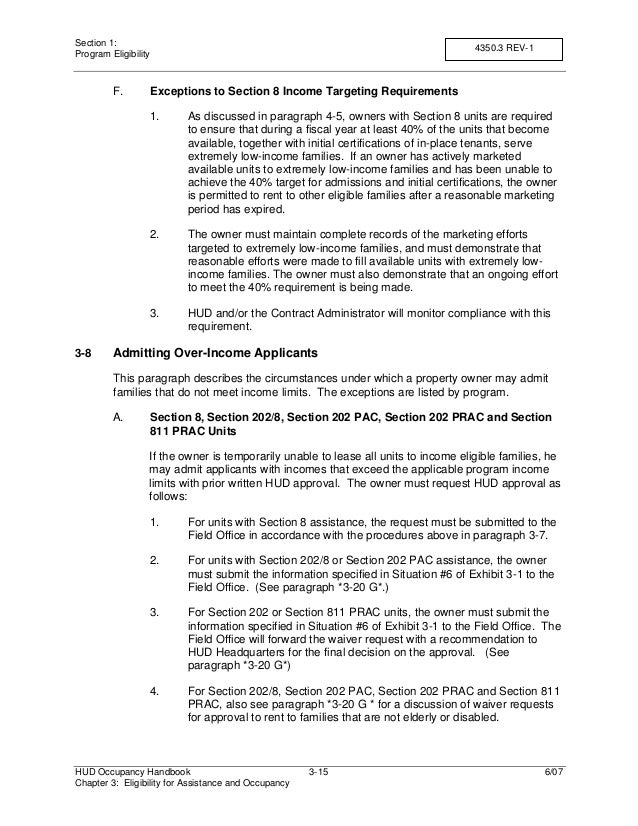 Hud 813 occupancy handbook chapter 3