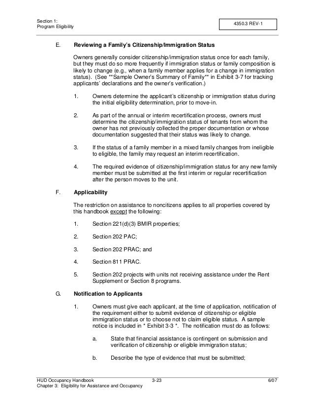 Hud 813 occupancy handbook chapter 3