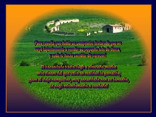 ¡Pues resulta que había un campesino testarudo que se  negó tajantemente a vender su pequeño lote de tierra,  y nada lo hacía cambiar de parecer!  El hacendado hasta llegó a ofrecerle mucho  más dinero del que valía en realidad la parcelita;  ¡pero el viejo campesino, muy encariñado con su terrenito,  se negó rotundamente a venderlo! 