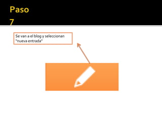 Se van a el blog y seleccionan
“nueva entrada”
 