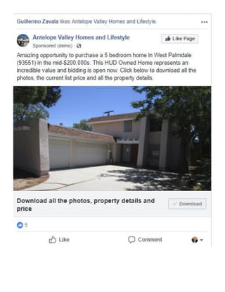 HUD Home - Facebook Lead Ad Example