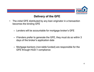 HUD's 2010 GFE Presentation | PDF