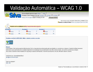 Validação Automática – WCAG 1.0
 