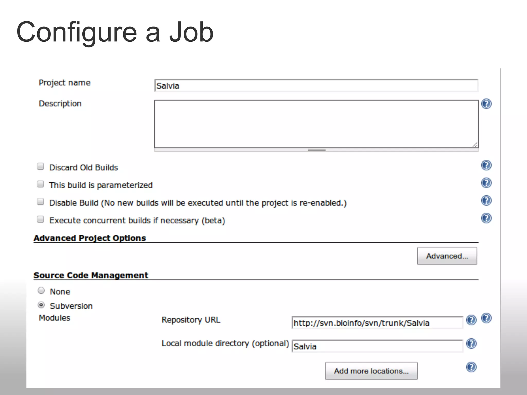 Configure a Job
 