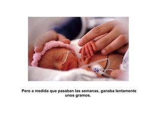 Pero a medida que pasaban las semanas, ganaba lentamente unos gramos.    