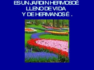ES UN JARDIN HERMOSO… LLENO DE VIDA  Y DE HERMANOS …. 